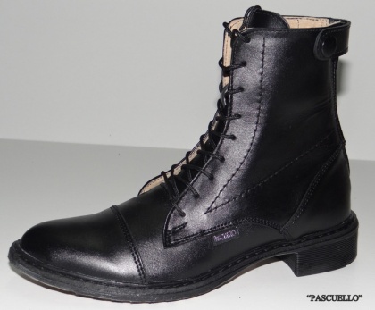 Sztyblety damskie Pascuello skórzane czarne 013D