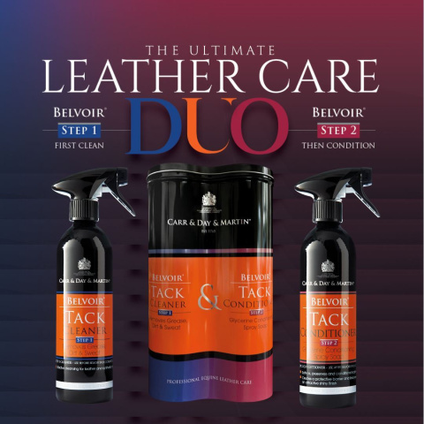 DUO zestaw pielęgnacyjny do sprzętu , Leather Care C&D&M BELVOIR Step1 + Step2