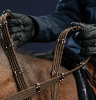 Parciane wodze Dy'on 5/8" z 9 stoperami US Jumping