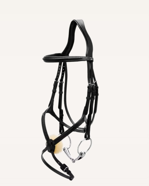 Ogłowie Dy'on New English z nachrapnikiem meksykańskim i plecionką