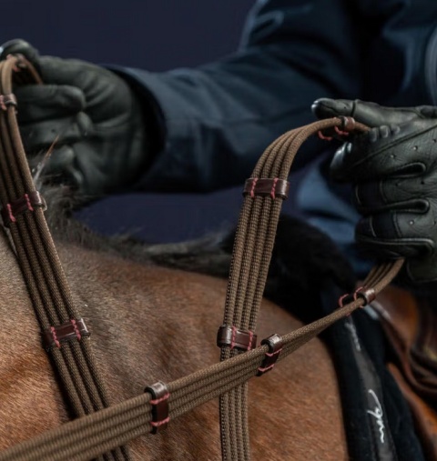 Parciane wodze 5/8 Dy'on Dressage z 9 stoperami