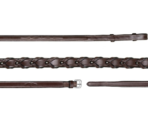 Plecione skórzane wodze Dy'on 5/8'' US Hunter