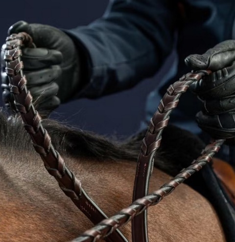 Skórzane plecione wodze 1/2'' Dy'on US Hunter