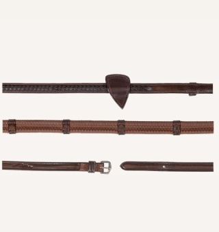 Skórzano-gumowe wodze Dy'on 1/2" New English z plecionką i 7 stoperami