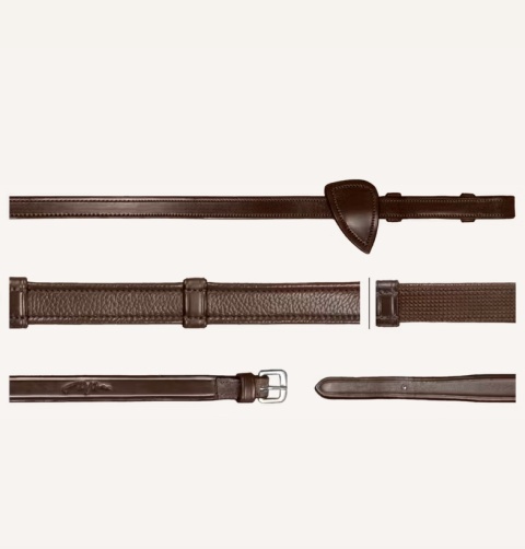 Skórzano-gumowe wodze Dy'on Hunter 5/8" z 7 stoperami New English