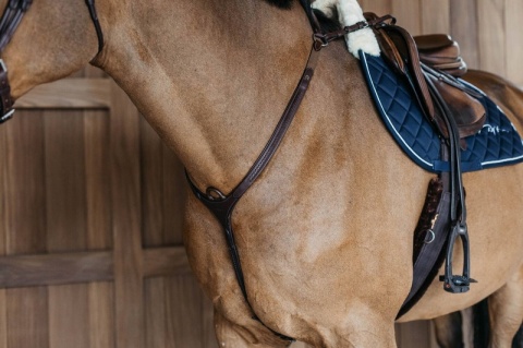 Skórzany,elastyczny napierśnik Dy'on Bridge Breastplate z plecionką New English