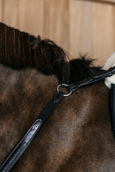 Skórzany,elastyczny napierśnik Dy'on Bridge Breastplate z plecionką New English