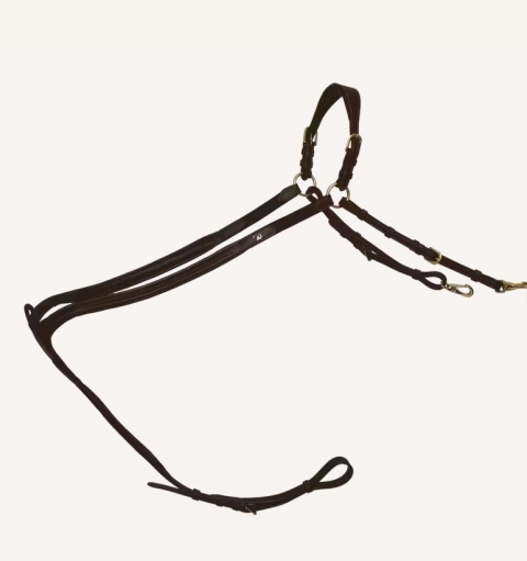 Skórzany napierśnik Dy'on z plecionką Bridge Breastplate D Collection