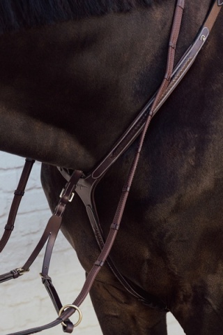 Skórzany napierśnik Dy'on z plecionką Bridge Breastplate D Collection