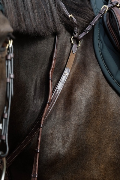 Skórzany napierśnik Dy'on z plecionką Bridge Breastplate D Collection