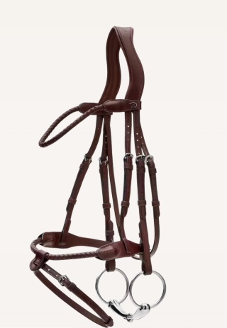 Ogłowie Dy'on New English z nachrapnikiem angielskim i plecionym naczółkiem