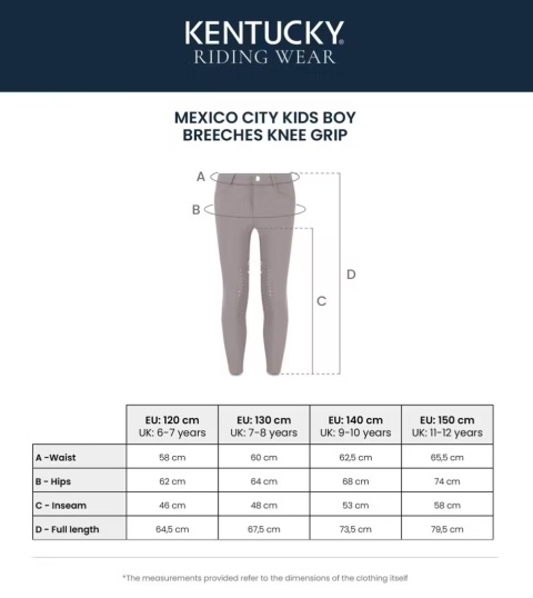 Chłopięce bryczesy Kentucky Mexico City z lejem kolanowym