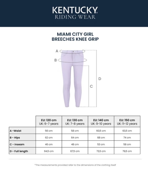 Dziewczęce bryczesy Kentucky Miami City z lejem kolanowym