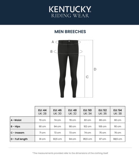 Męskie bryczesy Kentucky Mexico z pełnym lejem