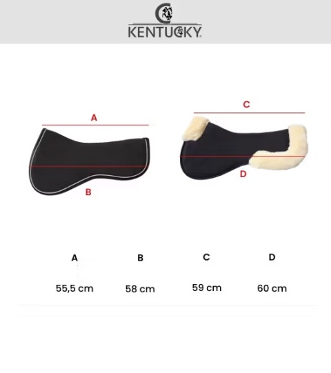 Podkładka Kentucky Sheepskin Half Pad Absorb 10mm - naturalna