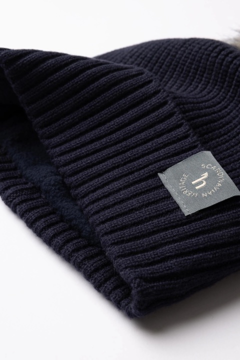 Czapka dziecięca Horze Noa z dzianiny z odpinanym pomponem