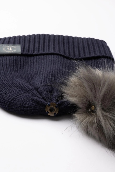 Czapka dziecięca Horze Noa z dzianiny z odpinanym pomponem