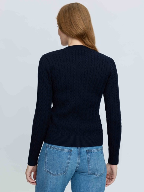 Damski sweter z dekoltem w serek Lemieux Carla Cable V-Neck Knit Jumper