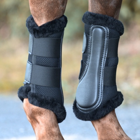 Ochraniacze ścięgien Kavalkade Anatomic Mesh ze sztucznym futrem