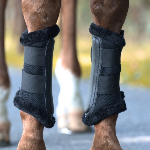 Ochraniacze ścięgien Kavalkade Anatomic Mesh ze sztucznym futrem