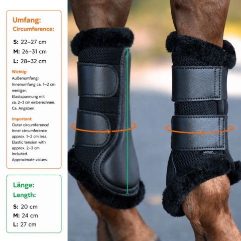 Ochraniacze ścięgien Kavalkade Anatomic Mesh ze sztucznym futrem