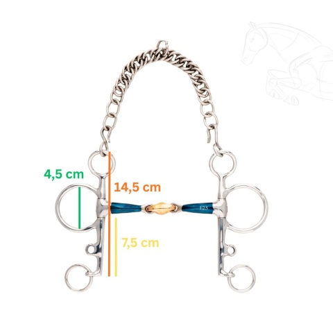 Pelham podwójnie łamany długi Kavalkade Ergonomic 14 mm