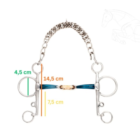 Pelham podwójnie łamany długi Kavalkade Ergonomic Lock Up 14 mm