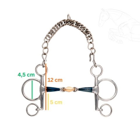 Pelham podwójnie łamany krótki Kavalkade Ergonomic 14 mm