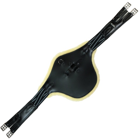 Popręg z fartuchem Kentaur "York" z futrem naturalnym i gumami