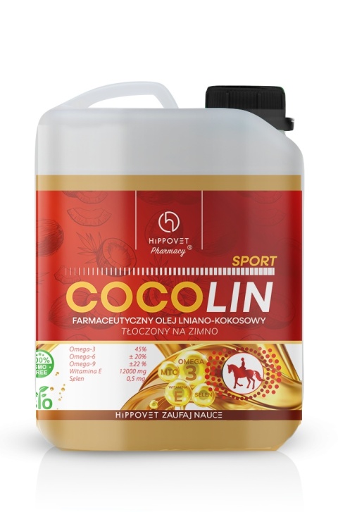 Olej lniano-kokosowy Hippovet Pharmacy Cocolin SPORT – 2,5L